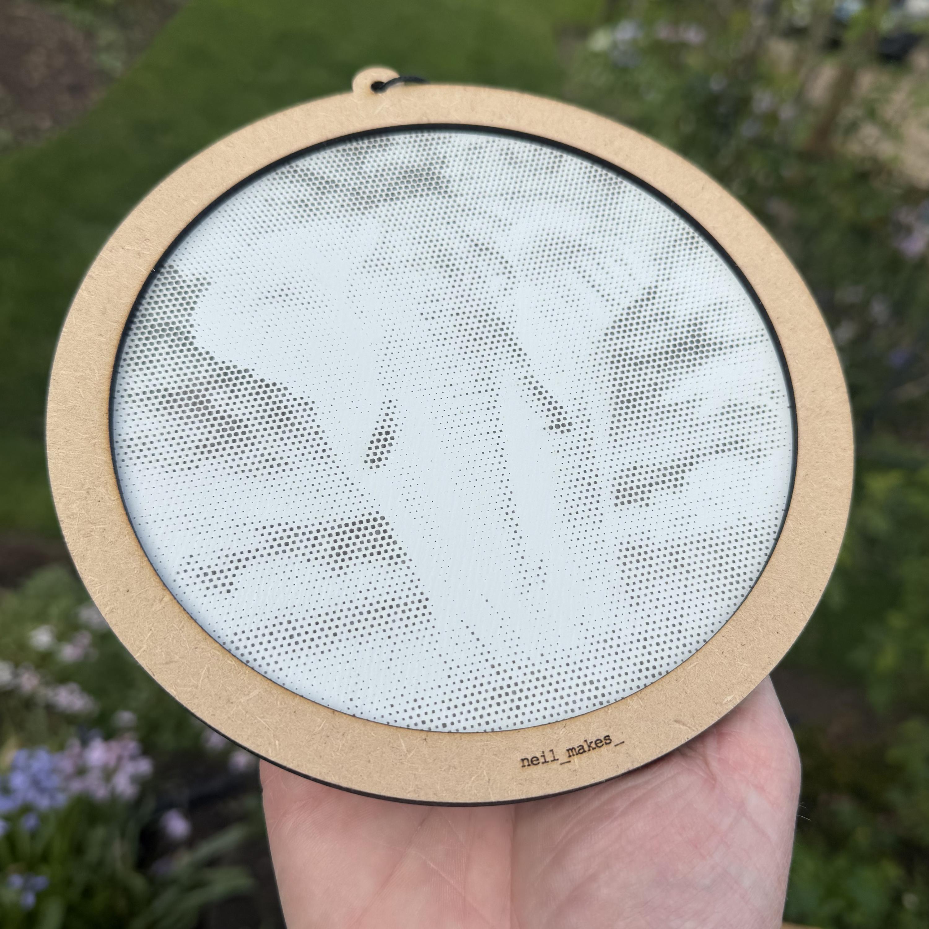 Elephant Stipple Art Window Hanging, Modern Walnut & Mirrored Glass Suncatcher