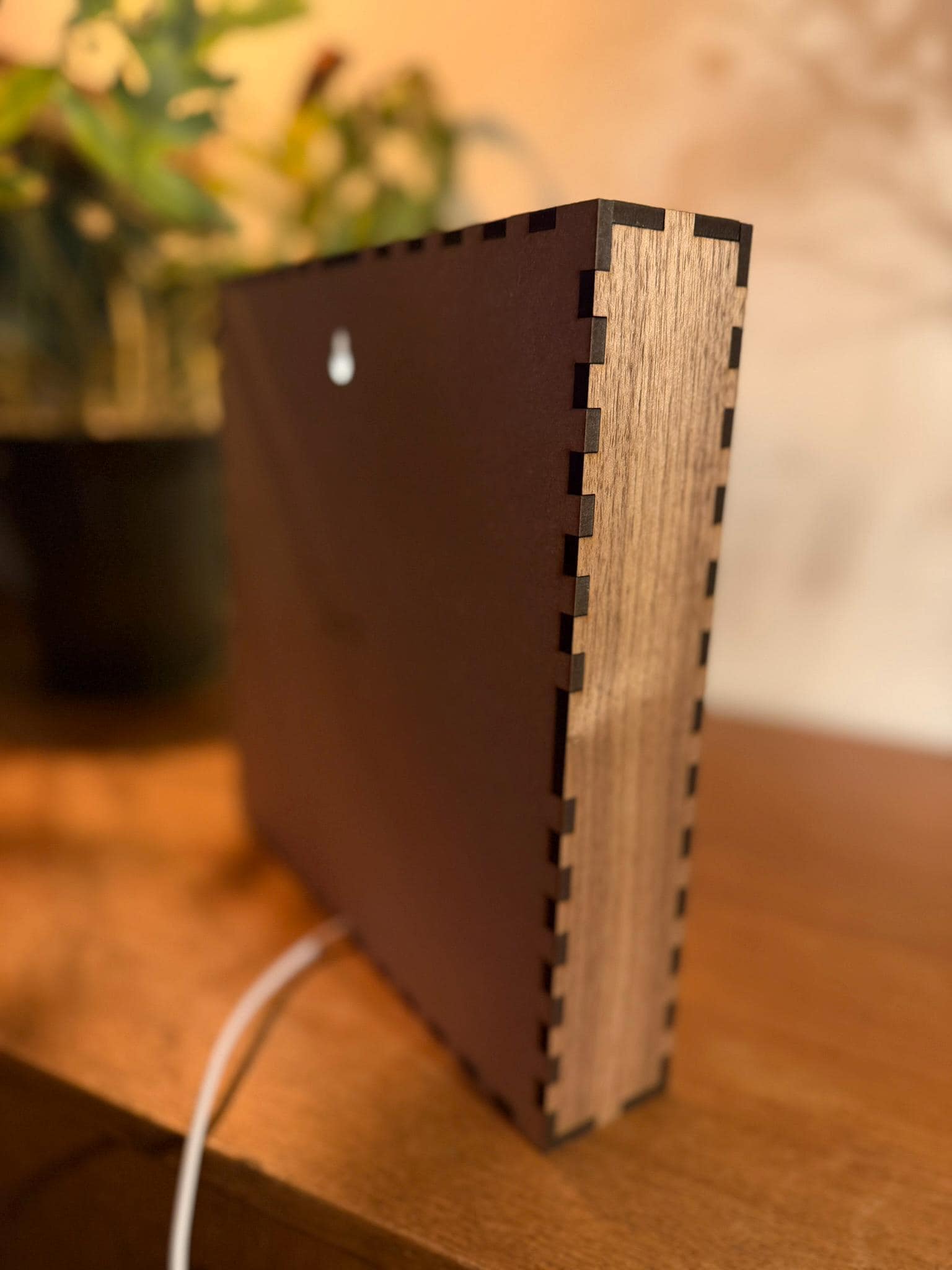 Rhino Stipple Light Box | Walnut Veneer Dimmable Mood Light | Table or Wall Light | Handmade in Somerset UK