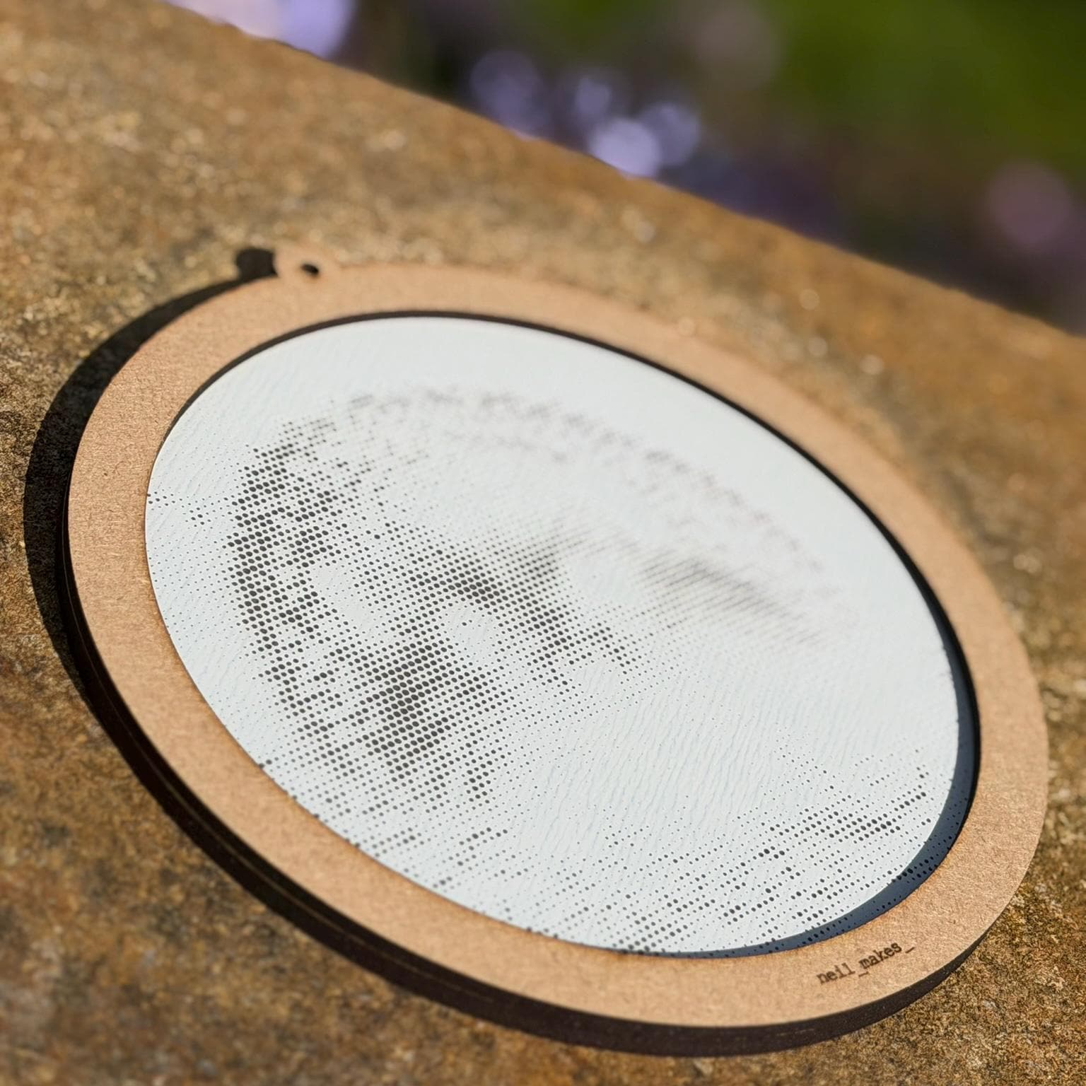 Hedgehog Stipple Art Window Hanging, Modern Walnut & Mirrored Glass Suncatcher