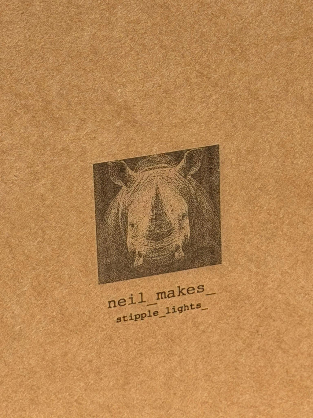 Rhino Stipple Light Box | Walnut Veneer Dimmable Mood Light | Table or Wall Light | Handmade in Somerset UK