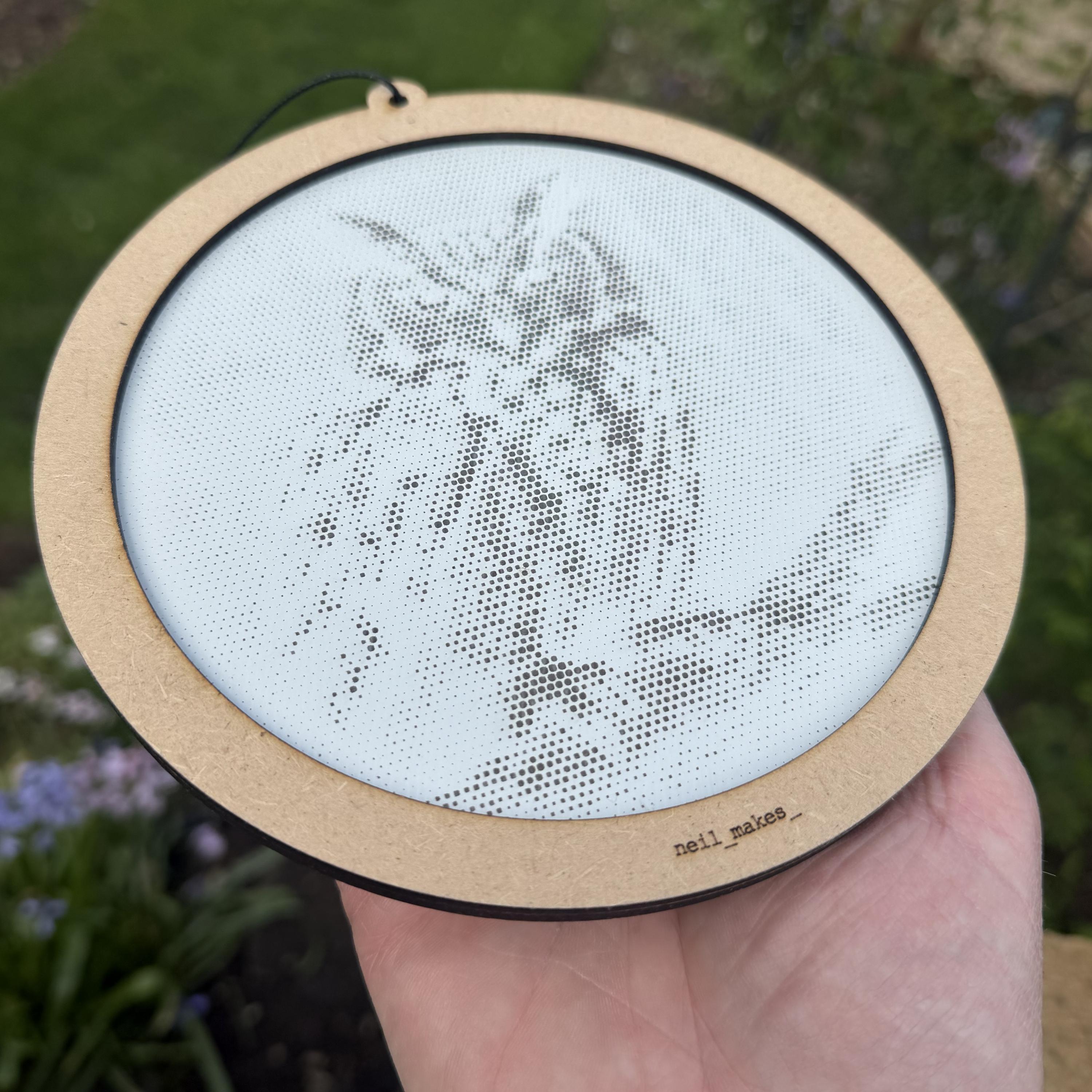 Owl Stipple Art Window Hanging, Modern Walnut & Mirrored Glass Suncatcher