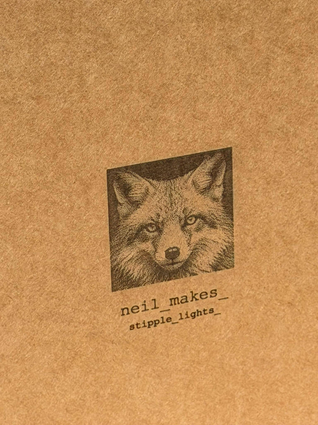 Fox Stipple Light Box | Walnut Veneer Dimmable Mood Light | Table or Wall Light | Handmade in Somerset UK