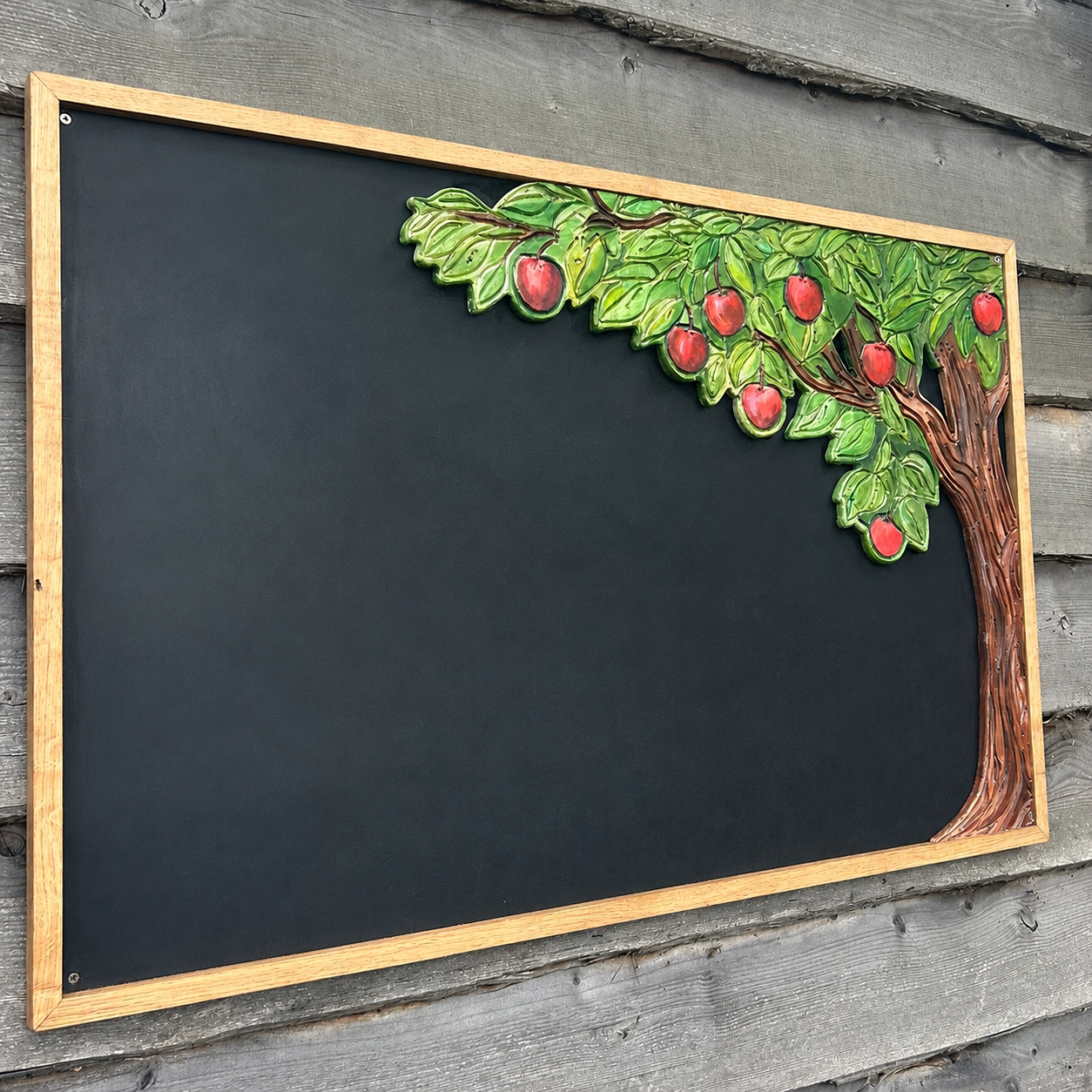 CNC Cut Apple Tree Blackboards with Oak Frames