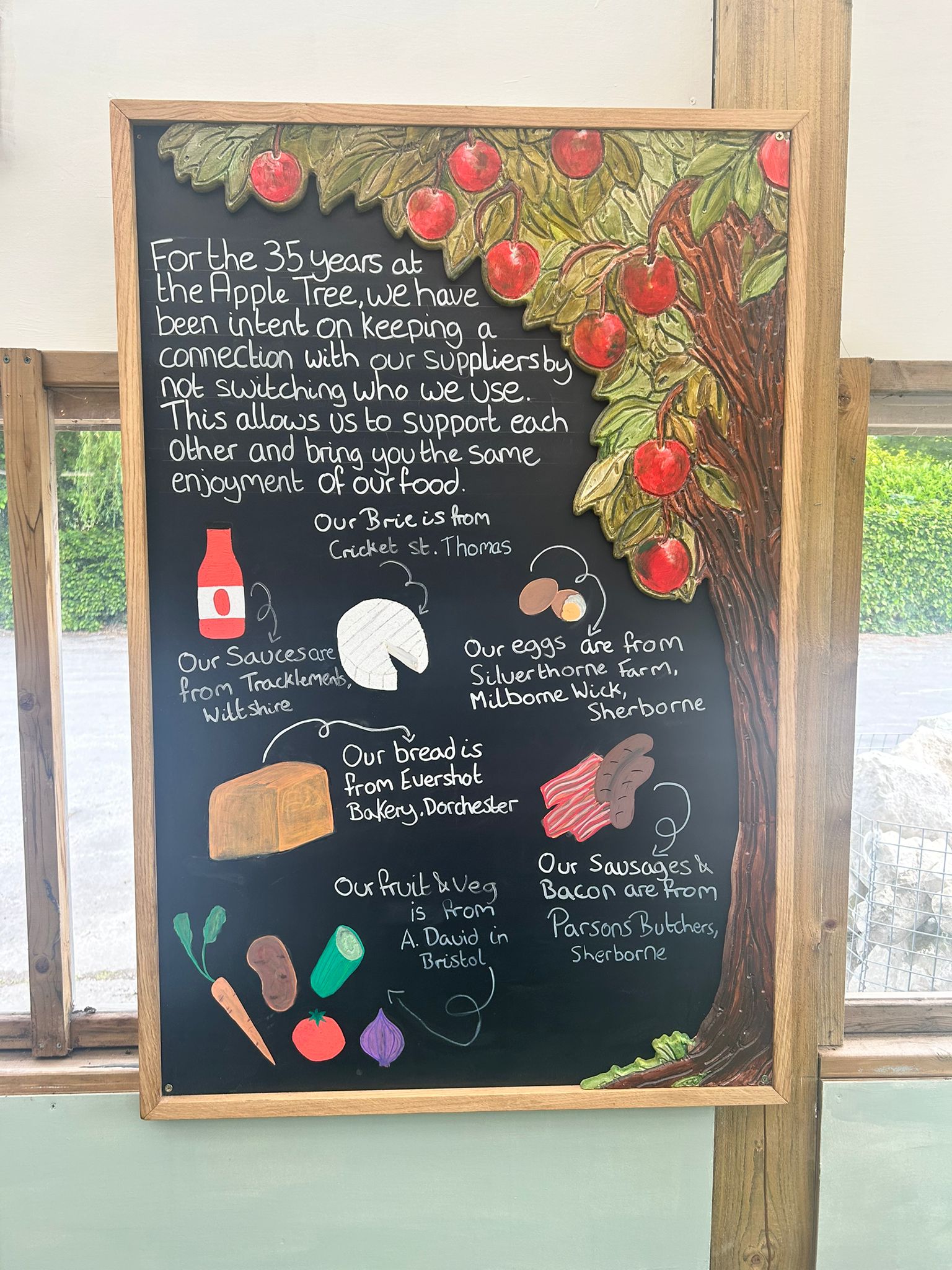 CNC Cut Apple Tree Blackboards with Oak Frames