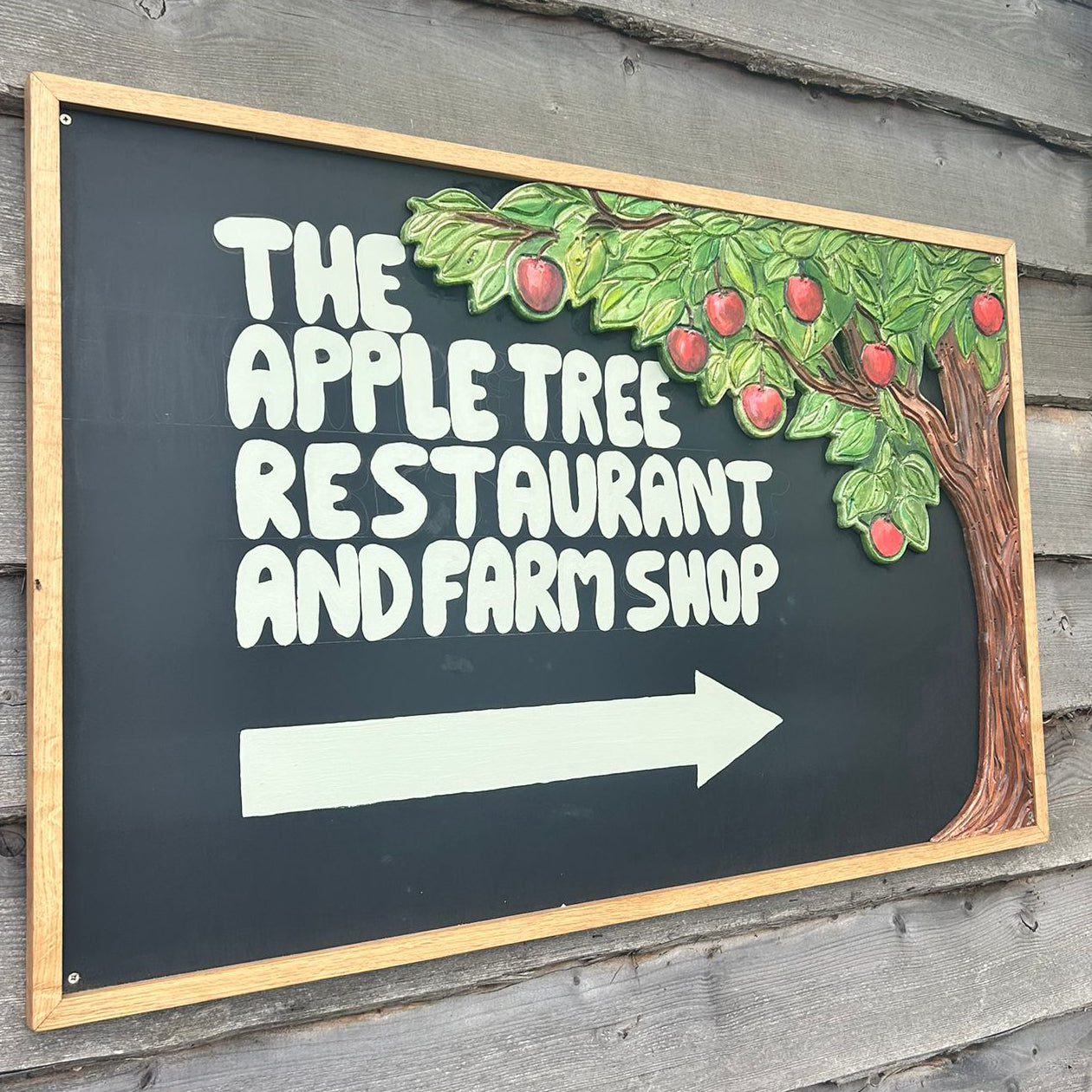 CNC Cut Apple Tree Blackboards with Oak Frames