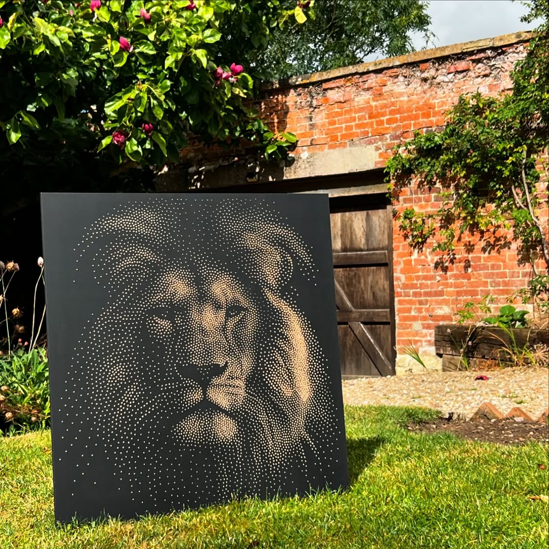 Lion Stipple Art Dot Painting