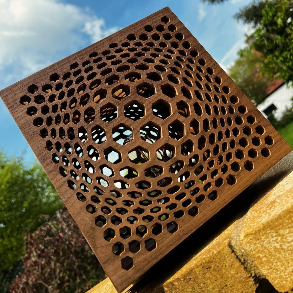 Walnut & MDF Cube Lamp - 2024