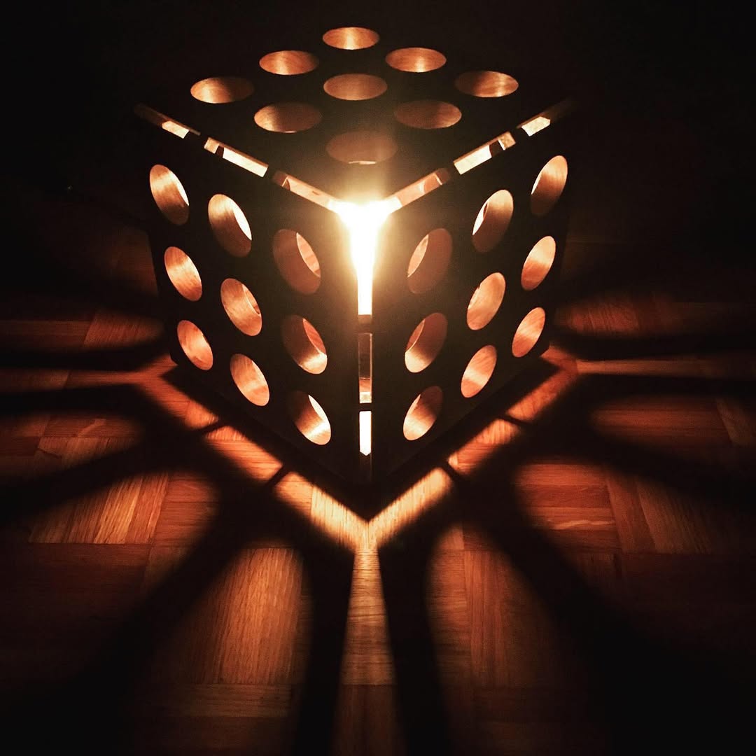 Solid Walnut Cube Lamp - 2021