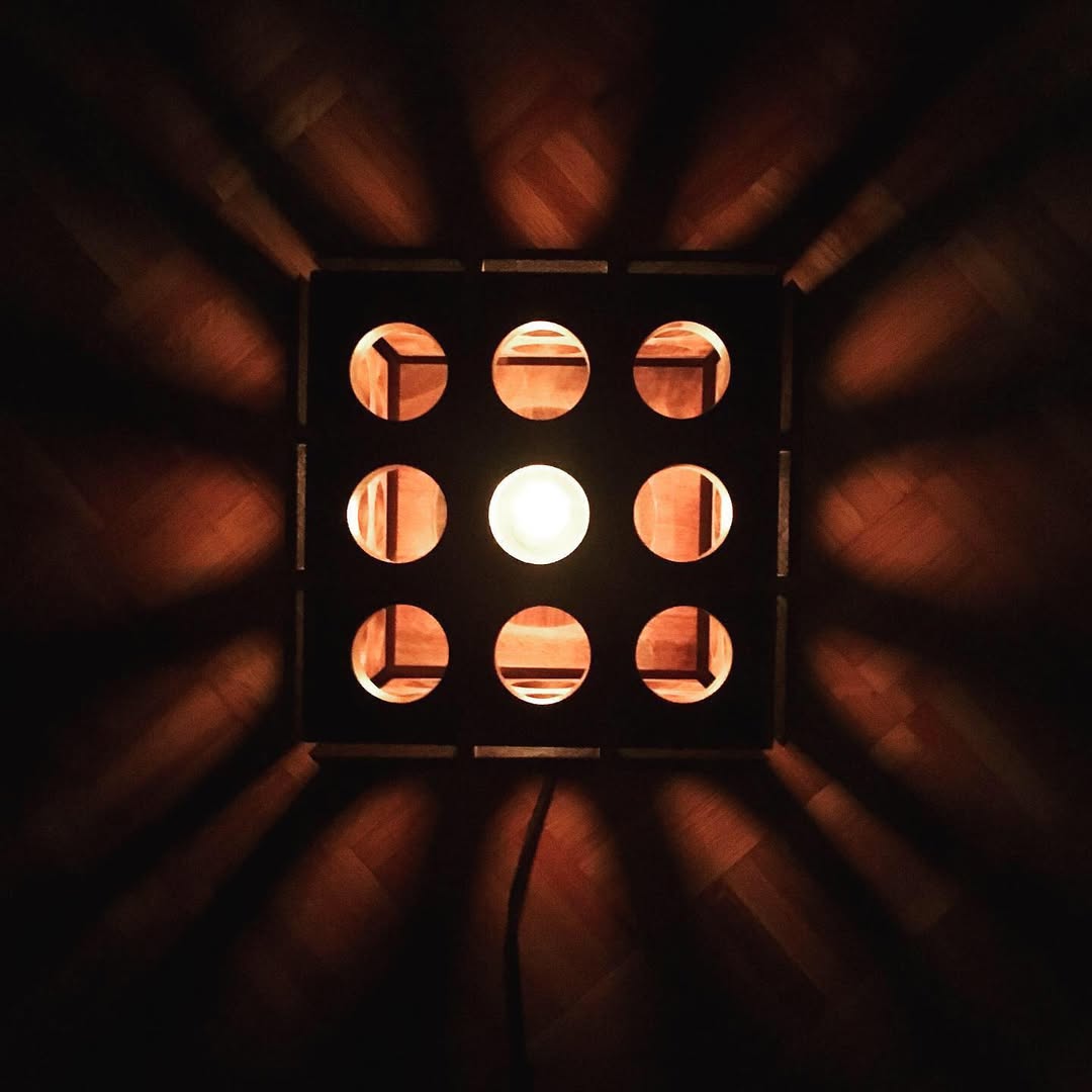 Solid Walnut Cube Lamp - 2021