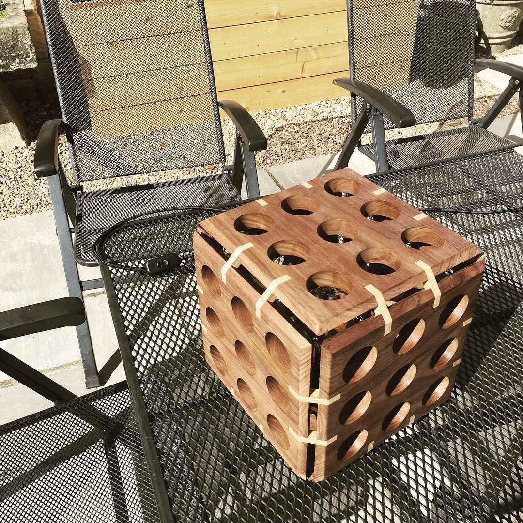 Solid Walnut Cube Lamp - 2021