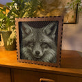 Fox Stipple Light Box | Walnut Veneer Dimmable Mood Light | Table or Wall Light | Handmade in Somerset UK