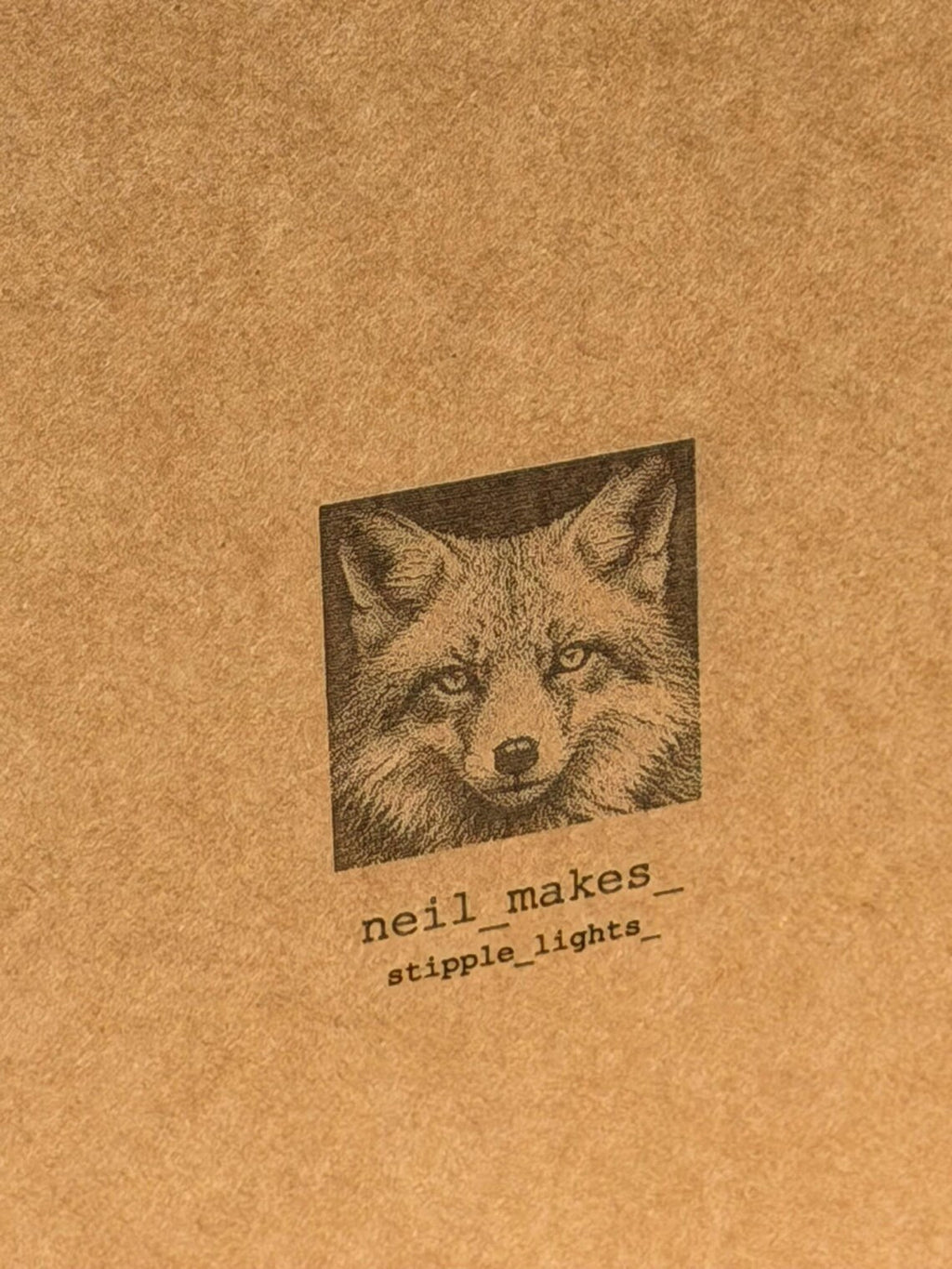 Fox Stipple Mood Lamp | Walnut Shadow Box Light | Handmade UK