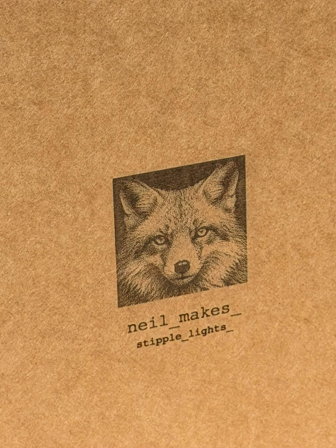 Fox Stipple Mood Lamp | Walnut Shadow Box Light | Handmade UK