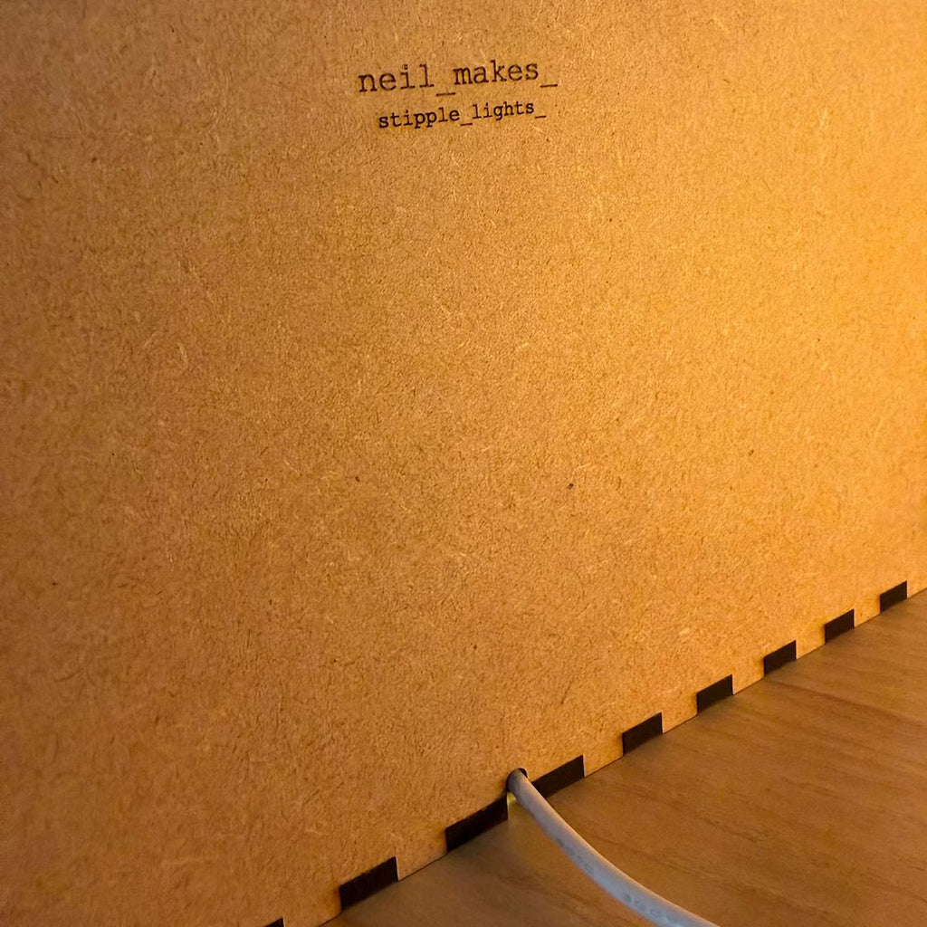 Fox Stipple Mood Lamp | Walnut Shadow Box Light | Handmade UK