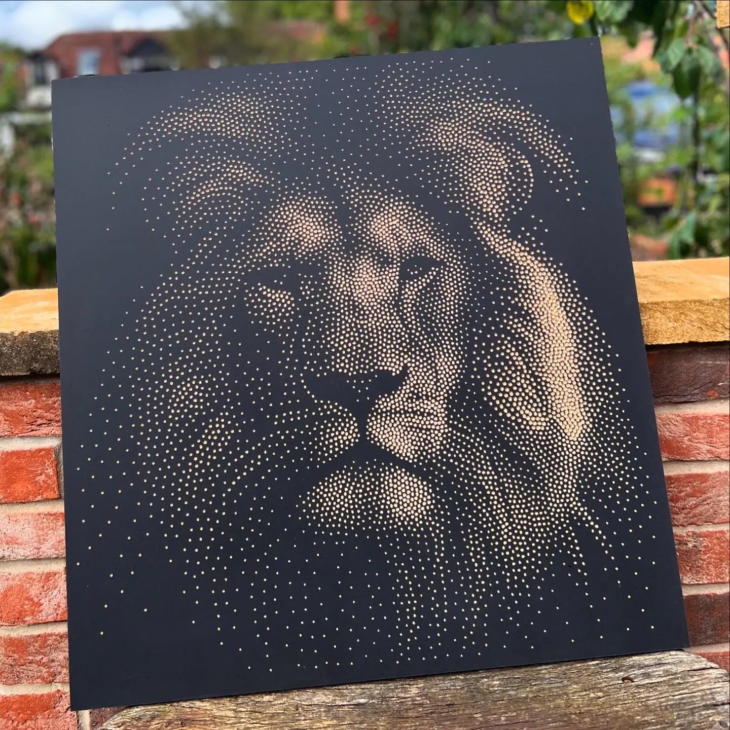 Lion Stipple Art Dot Painting
