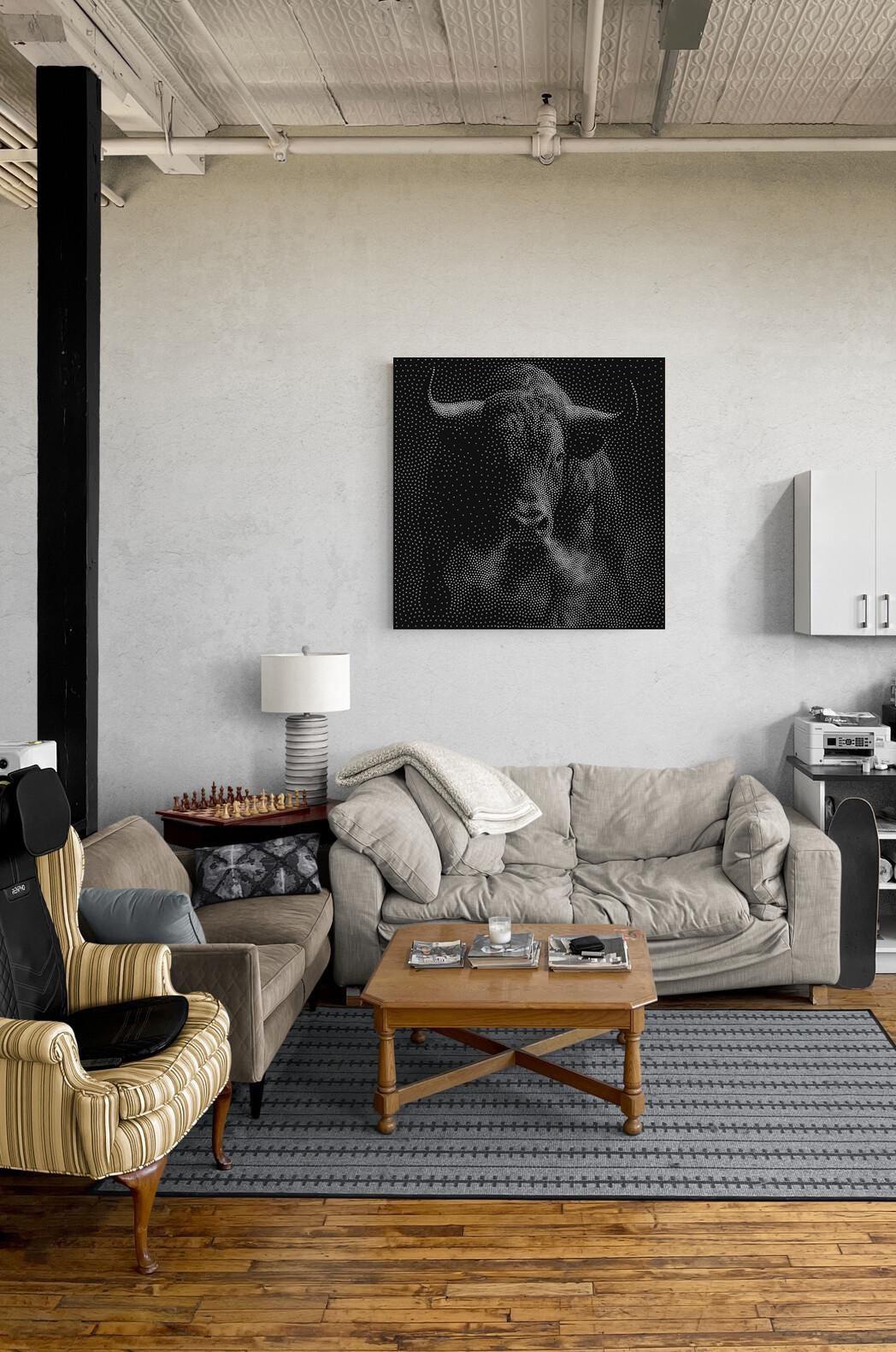 Charging Bull Stipple Art Dot Painting