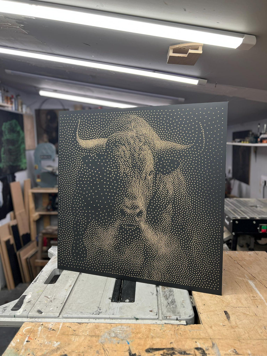 Charging Bull Stipple Art Dot Painting