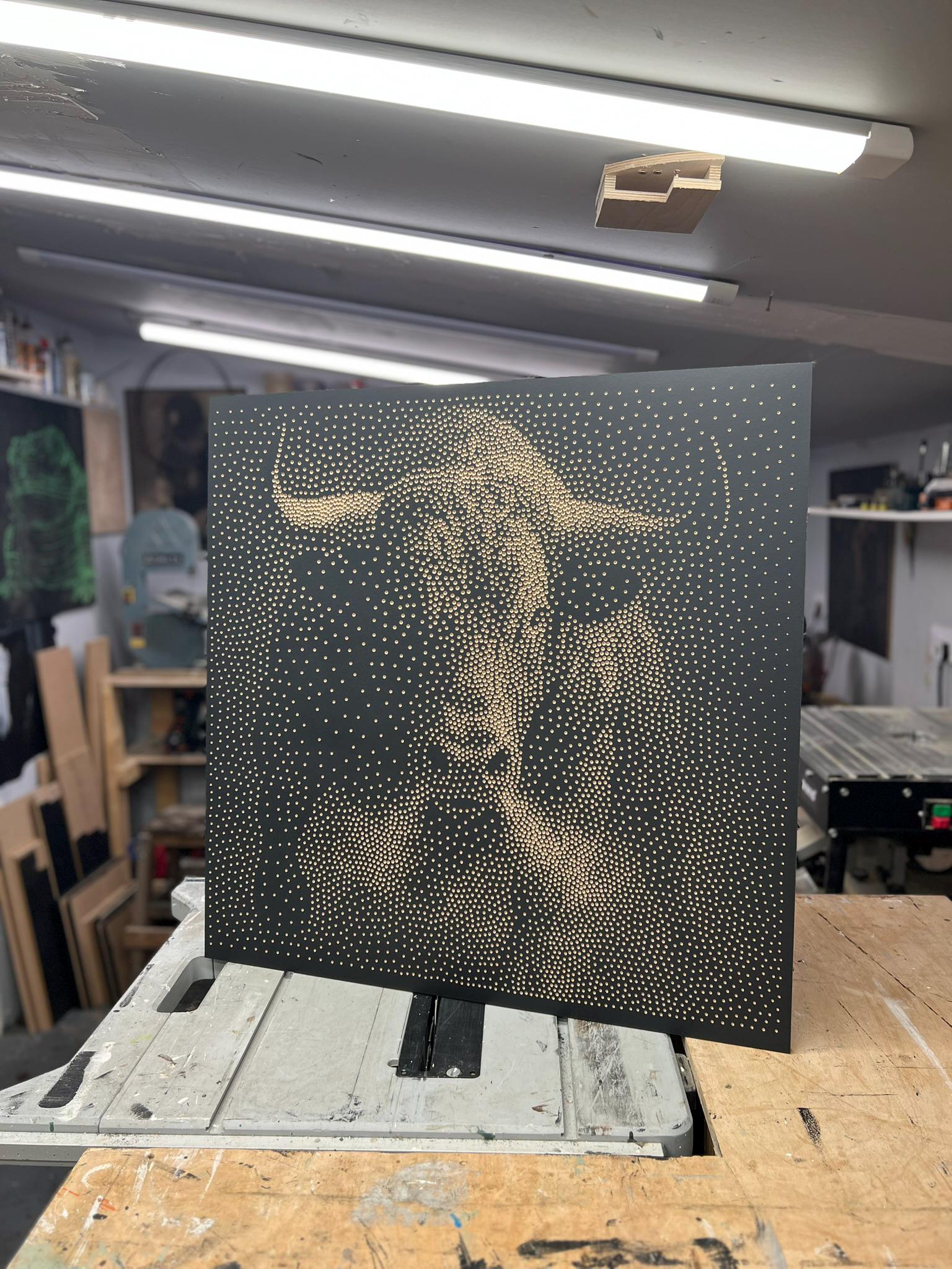 Charging Bull Stipple Art Dot Painting