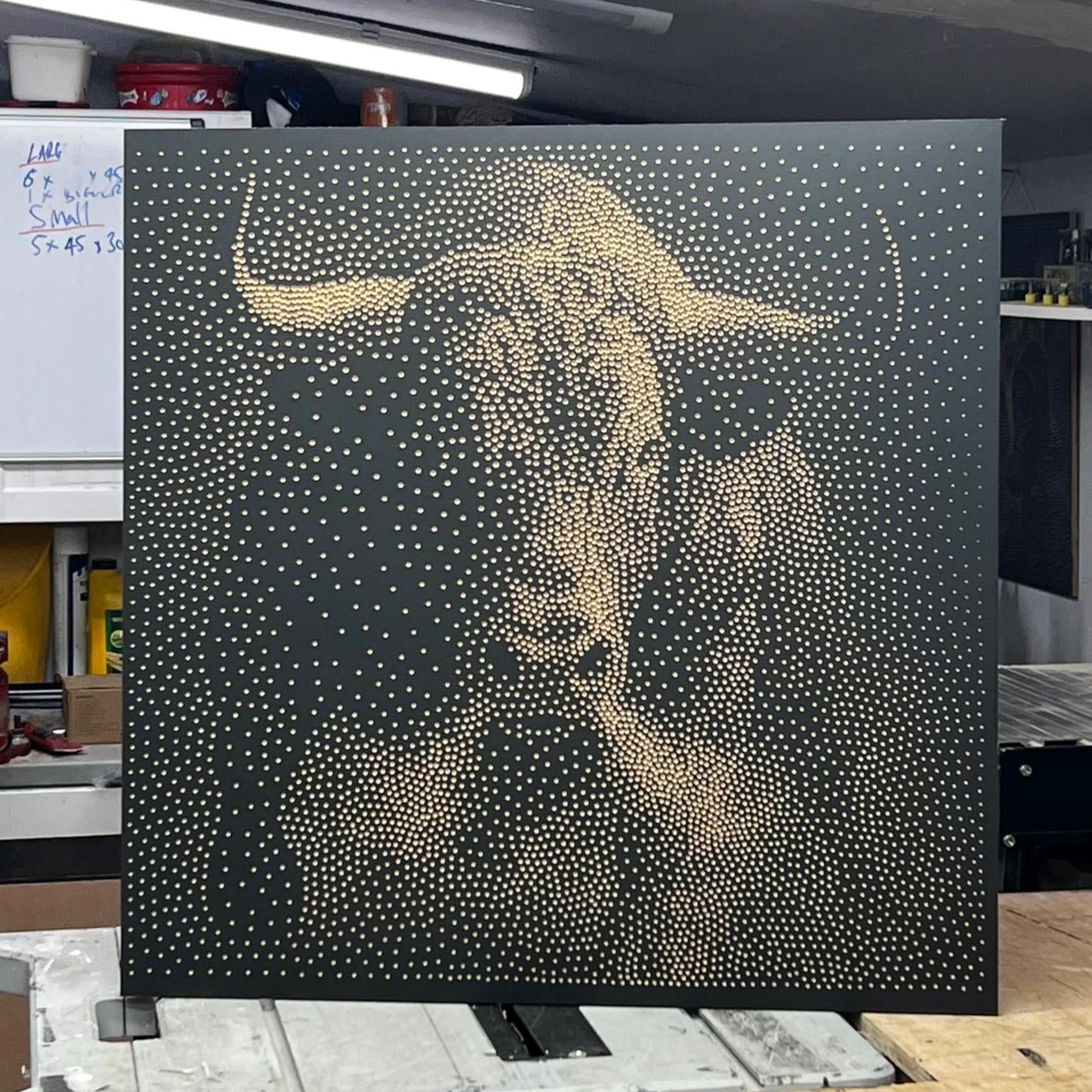 Charging Bull Stipple Art Dot Painting