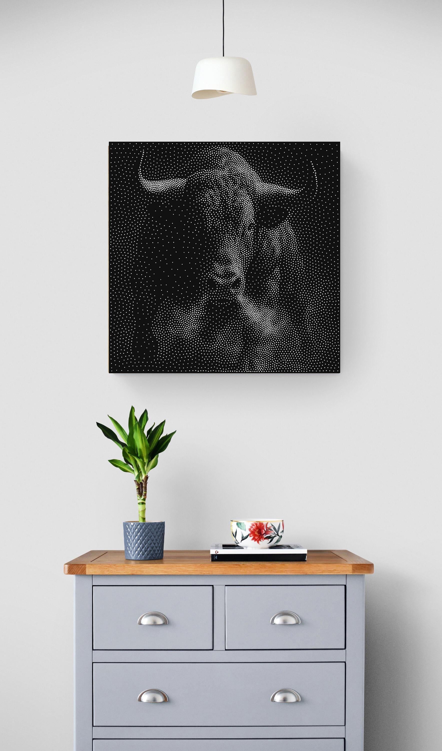 Charging Bull Stipple Art Dot Painting