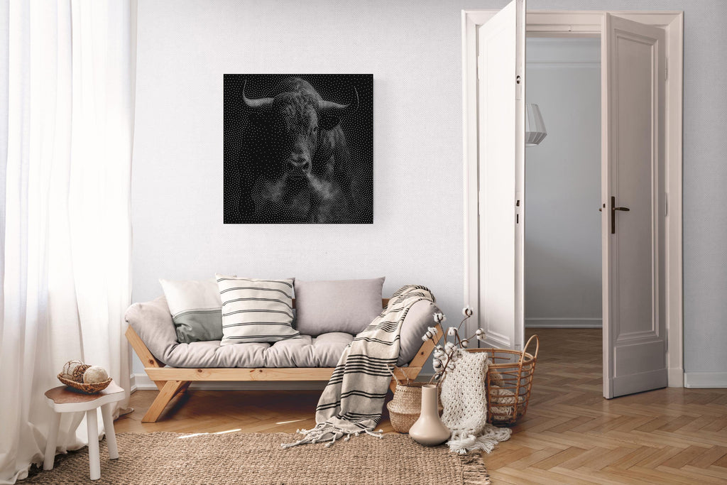 Charging Bull Stipple Art Dot Painting