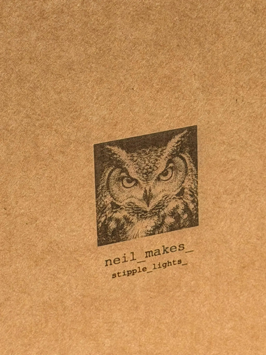 Owl Stipple Mood Lamp | Walnut Shadow Box Light | Handmade UK