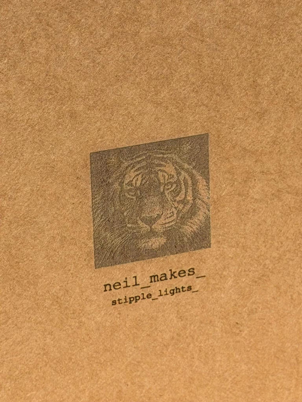 Tiger Stipple Mood Lamp | Walnut Shadow Box Light | Handmade UK