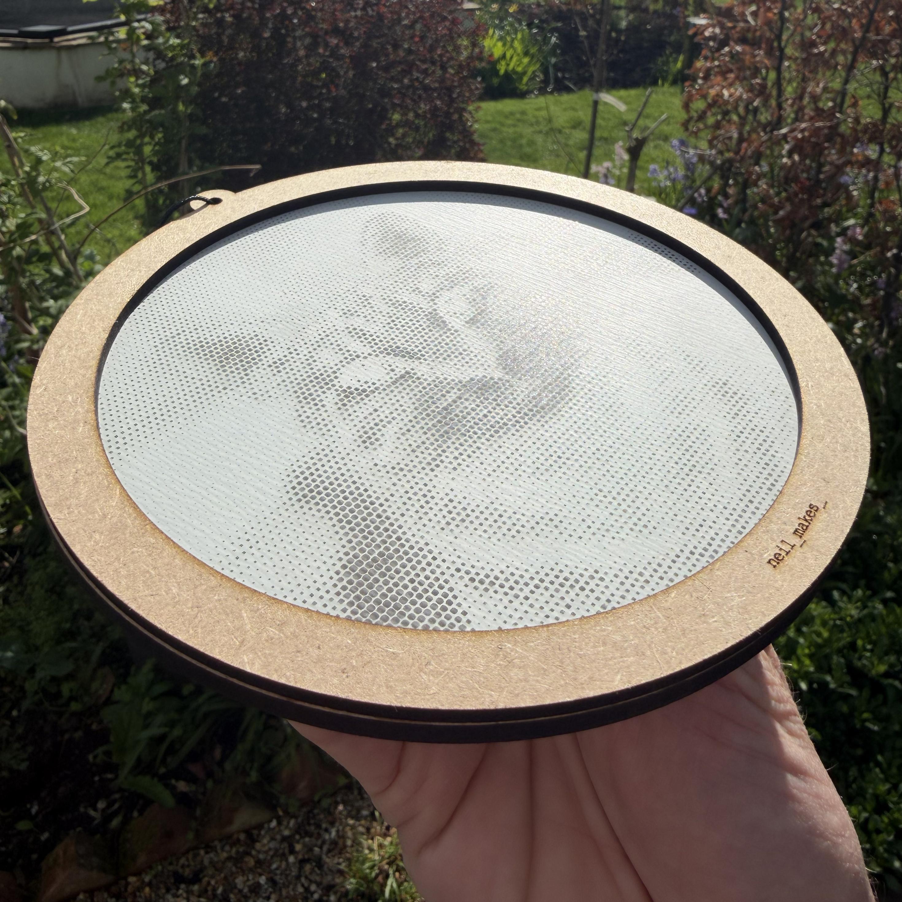 Toad Stipple Art Window Hanging, Modern Mirrored Glass Suncatcher