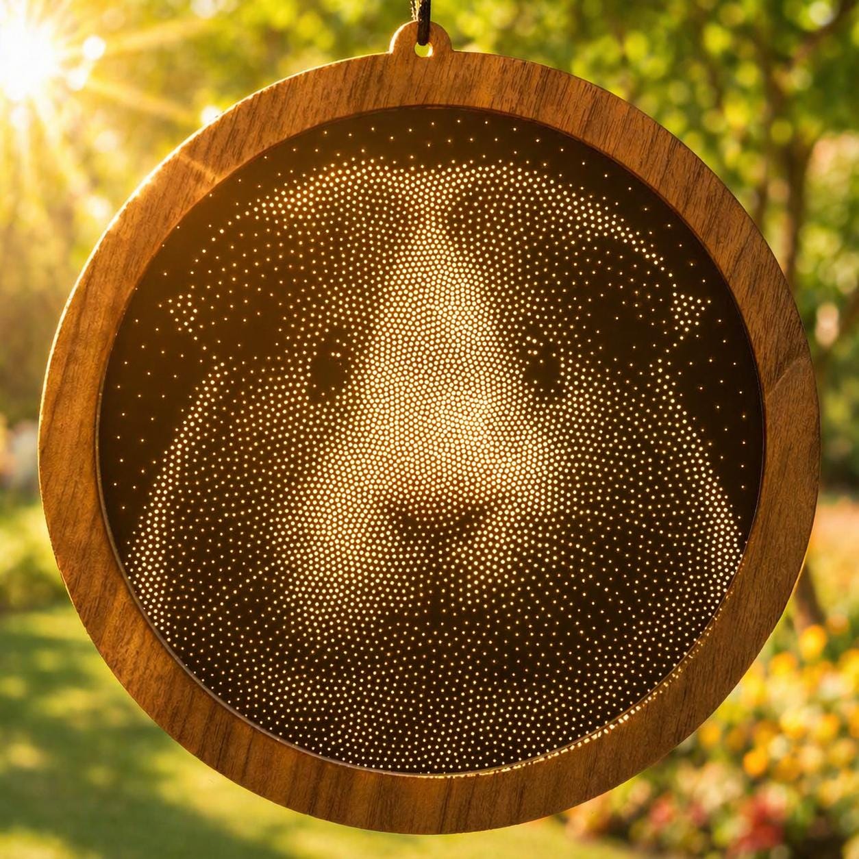 Guinea Pig Stipple Art Window Hanging, Modern Mirrored Glass Suncatcher