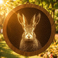 Hare Stipple Art Window Hanging, Modern Mirrored Glass Suncatcher