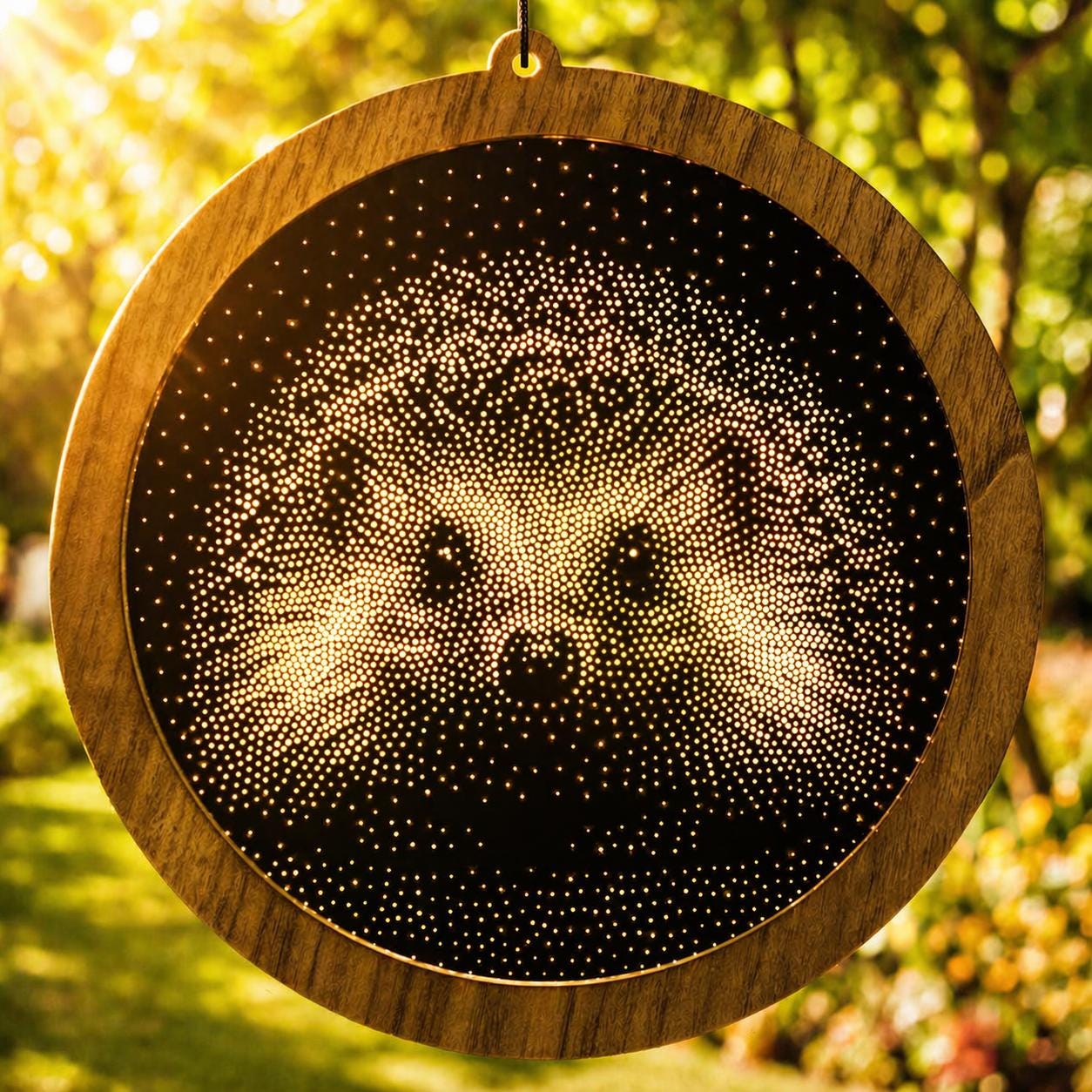 Hedgehog Stipple Art Window Hanging, Modern Mirrored Glass Suncatcher
