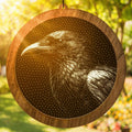 Crow Stipple Art Window Hanging, Modern Mirrored Glass Suncatcher
