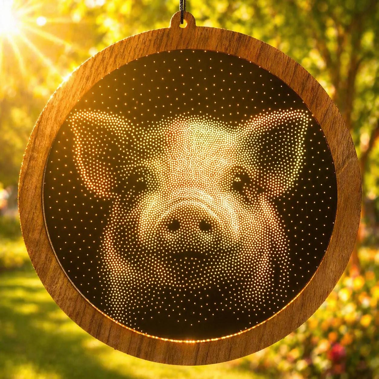 Piglet Stipple Art Window Hanging, Modern Mirrored Glass Suncatcher
