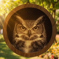 Owl Stipple Art Window Hanging, Modern Mirrored Glass Suncatcher