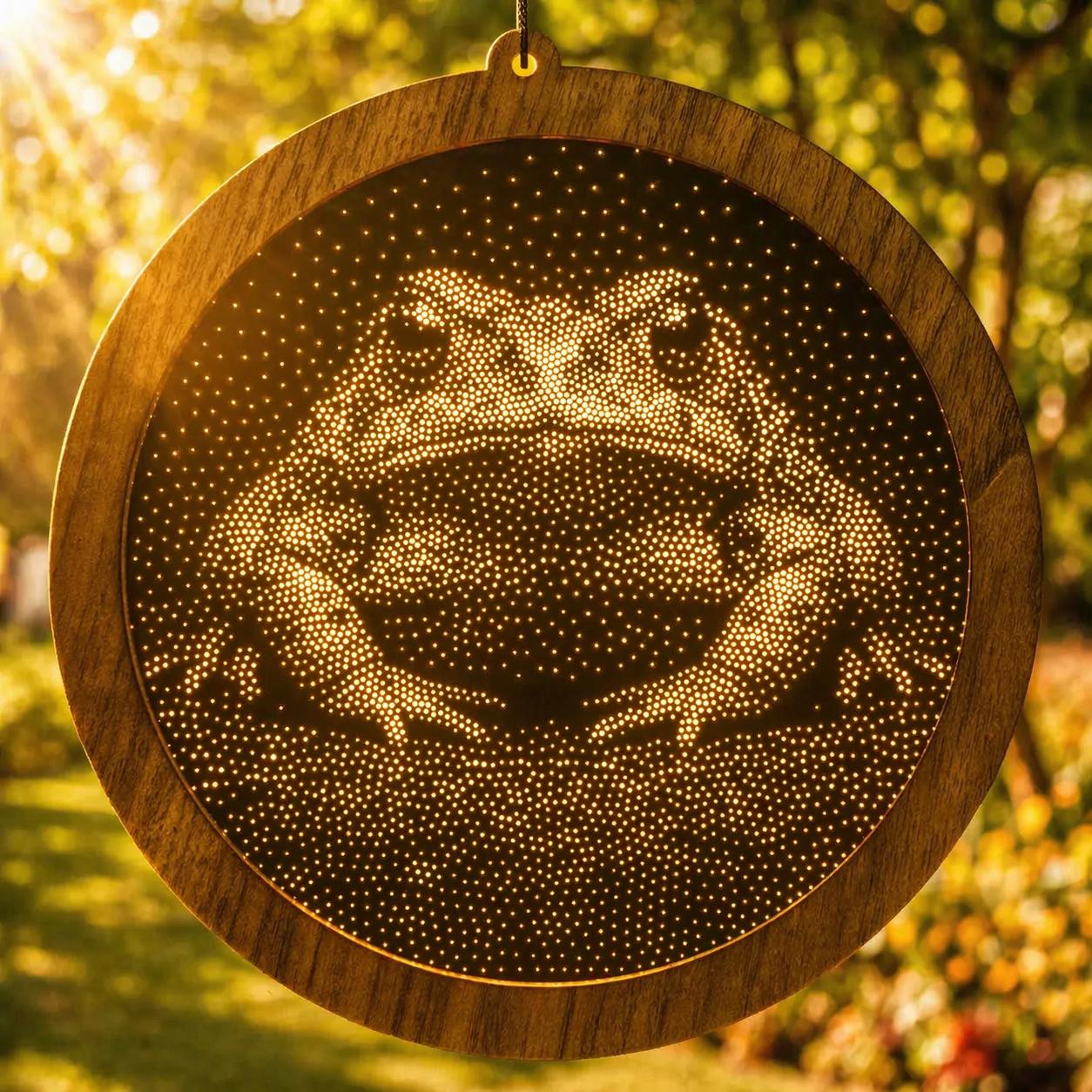 Toad Stipple Art Window Hanging, Modern Mirrored Glass Suncatcher