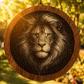 Lion Stipple Art Window Hanging, Modern Mirrored Glass Suncatcher