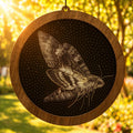 Hawk Moth Stipple Art Window Hanging, Modern Mirrored Glass Suncatcher