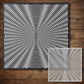 MoirÃ© Pattern Mylar Stencil | Geometric Optical Illusion Wall Art Crafts (Large - 300mm / 12" approx)