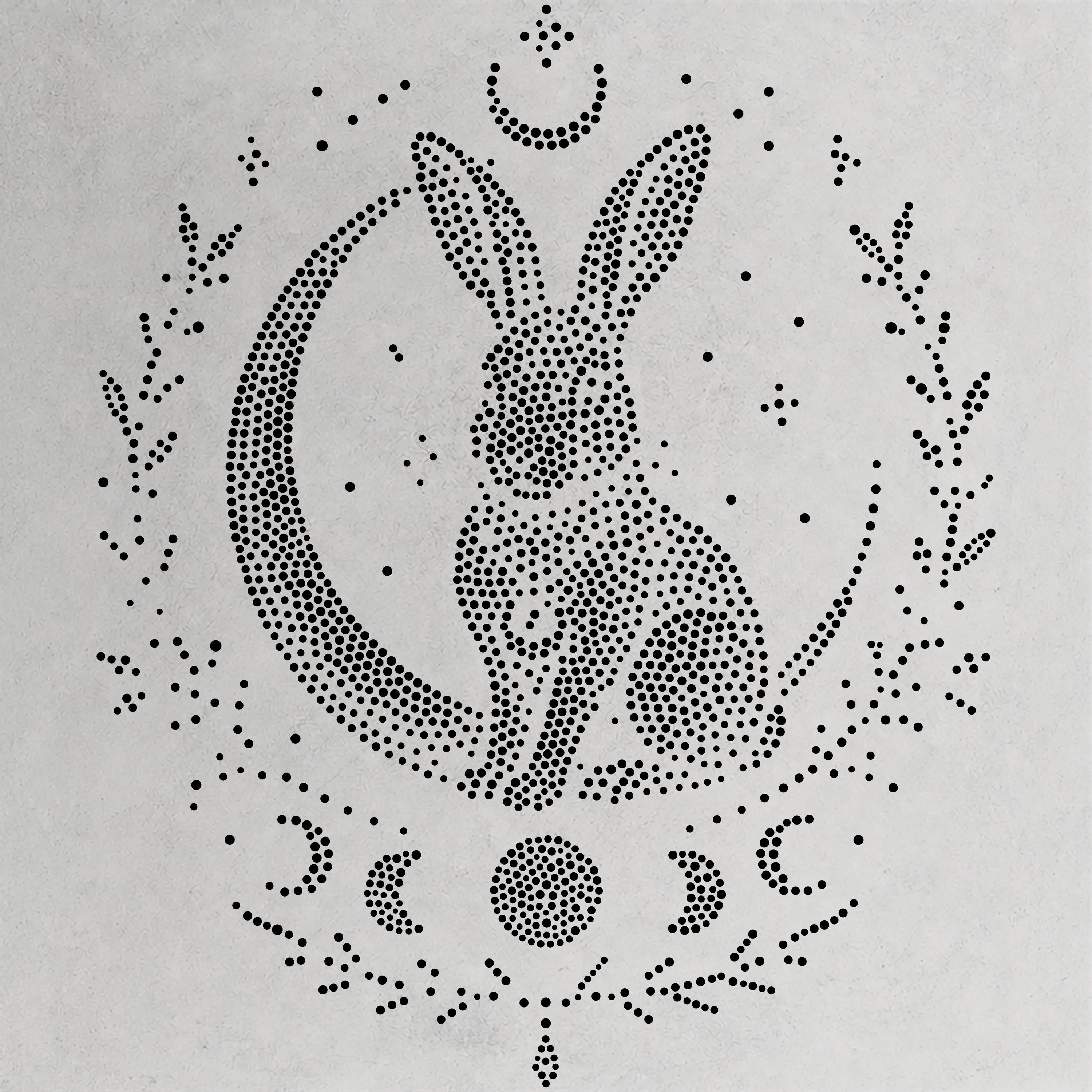 Mystical Hare Stipple Art Stencil | Realistic Mylar Wall Art, Crafts (Large - 300mm / 12" approx)