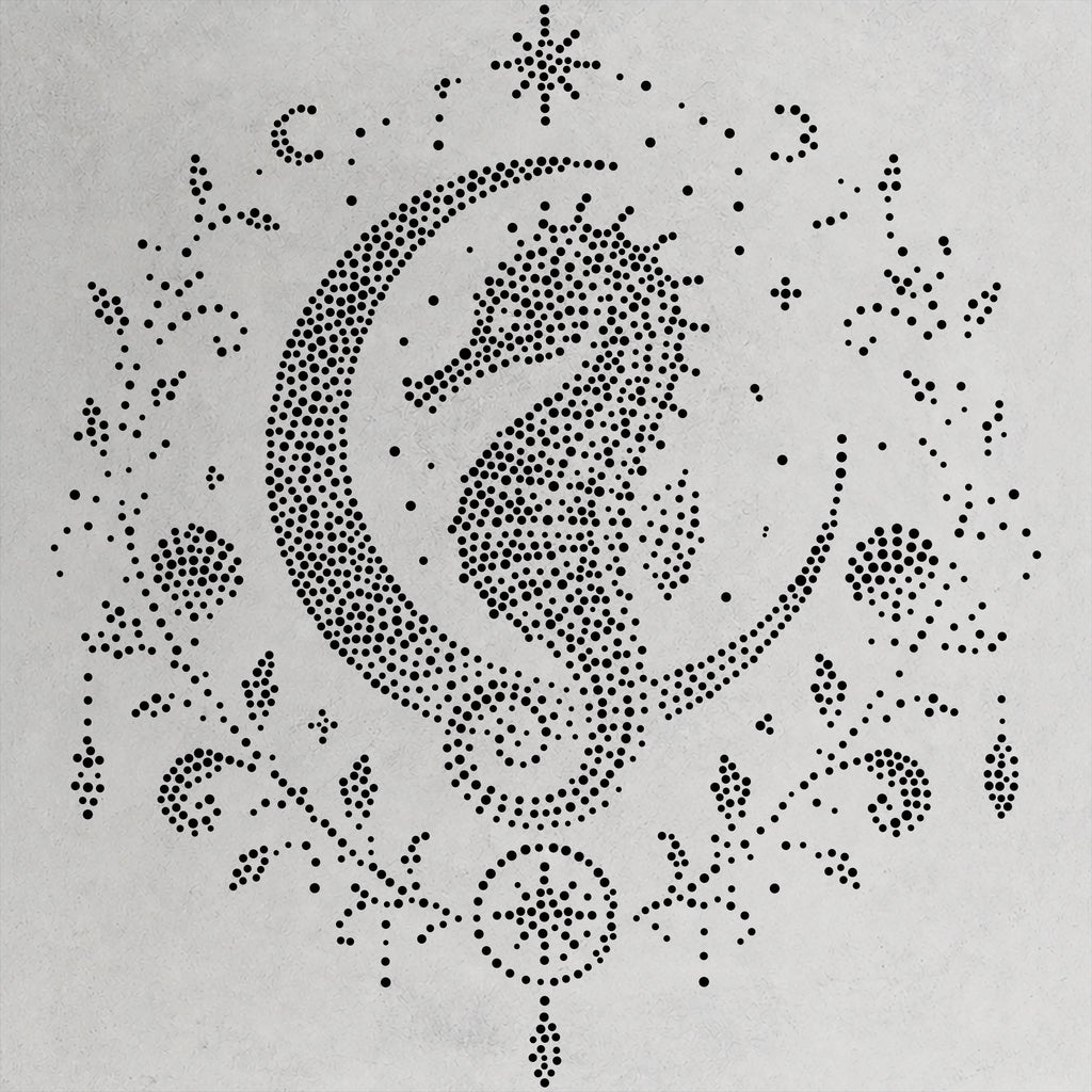Celestial Seahorse Stipple Art Stencil | Realistic Mylar Wall Art, Crafts (Large - 300mm / 12" approx)
