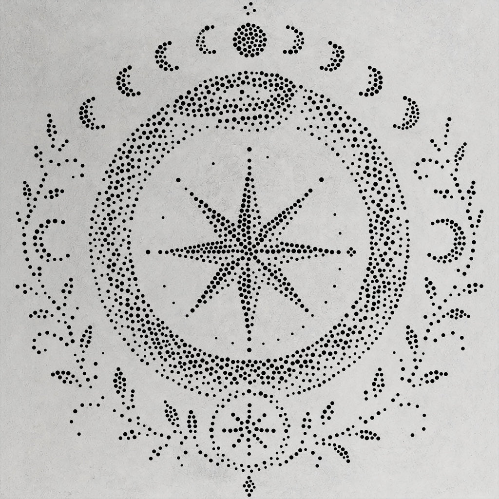 Celestial Ouroboros Stipple Art Stencil | Realistic Mylar Wall Art, Crafts (Large - 300mm / 12" approx)