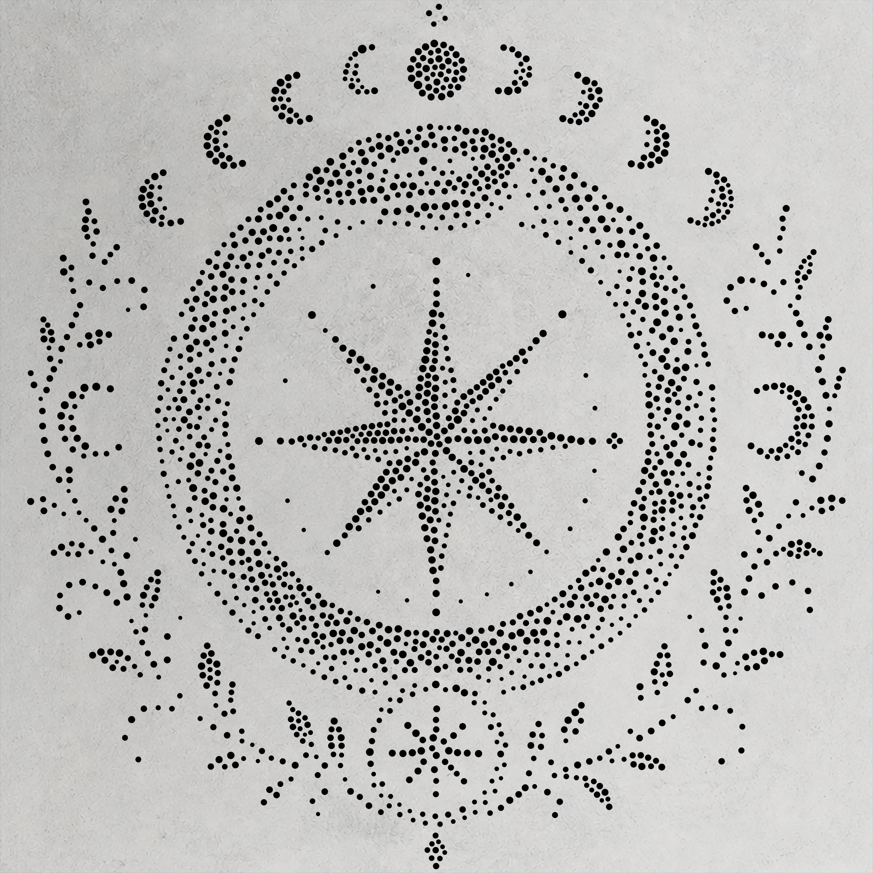 Celestial Ouroboros Stipple Art Stencil | Realistic Mylar Wall Art, Crafts (Large - 300mm / 12" approx)