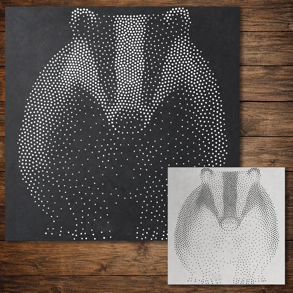 Realistic Badger Stencil | DIY Mylar Wall Art, Stipple Art Crafts (Large - 300mm / 12" approx)