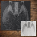 Realistic Badger Stencil | DIY Mylar Wall Art, Stipple Art Crafts (Large - 300mm / 12" approx)