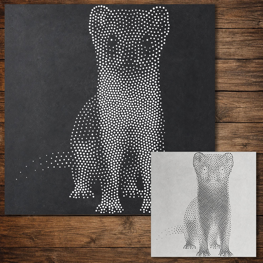 Realistic Stoat Stencil | DIY Mylar Wall Art, Stipple Art Crafts (Large - 300mm / 12" approx)