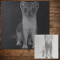 Realistic Stoat Stencil | DIY Mylar Wall Art, Stipple Art Crafts (Large - 300mm / 12" approx)