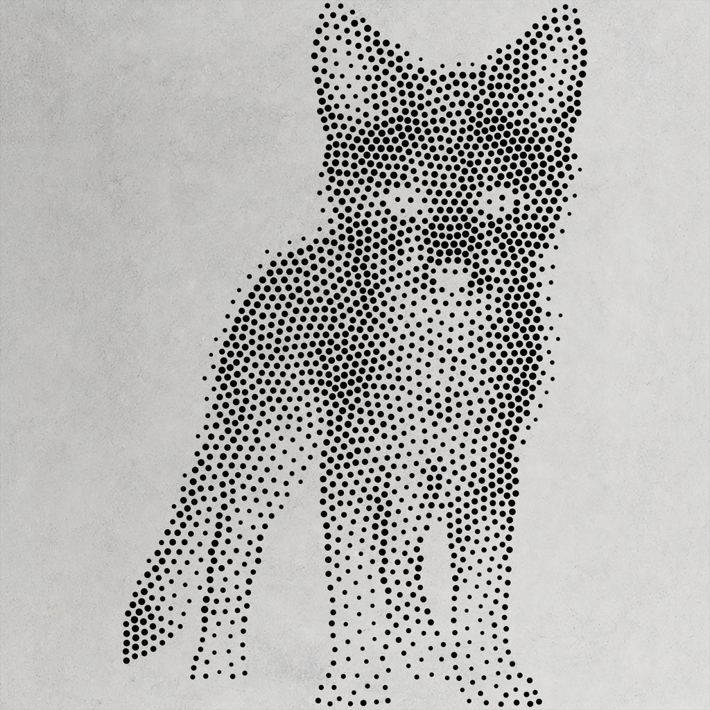 Realistic Fox Cub Stencil | Highly Detailed DIY Mylar Wall Art, Stipple Art Crafts (Large - 300mm / 12" approx)