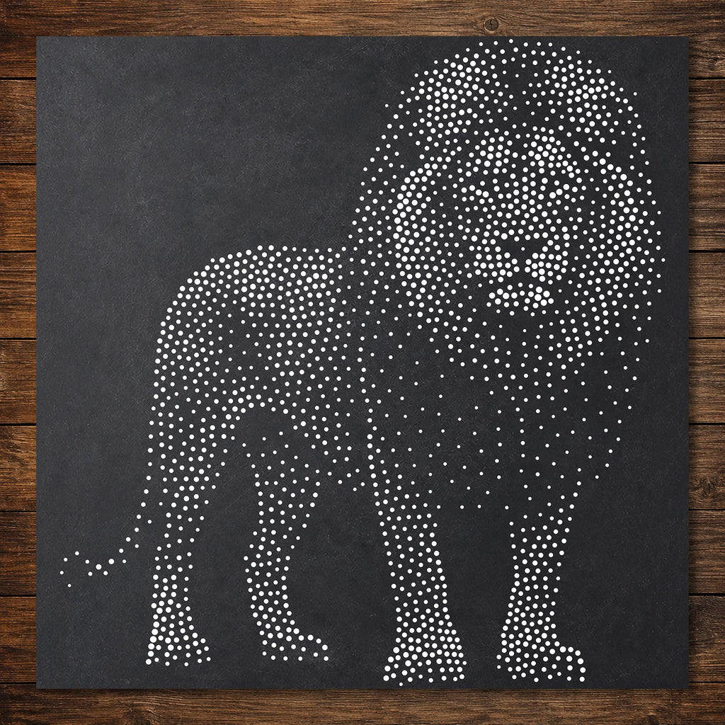 Realistic Lion Stencil | Highly Detailed DIY Mylar Wall Art, Stipple Art Crafts (Large - 300mm / 12" approx)