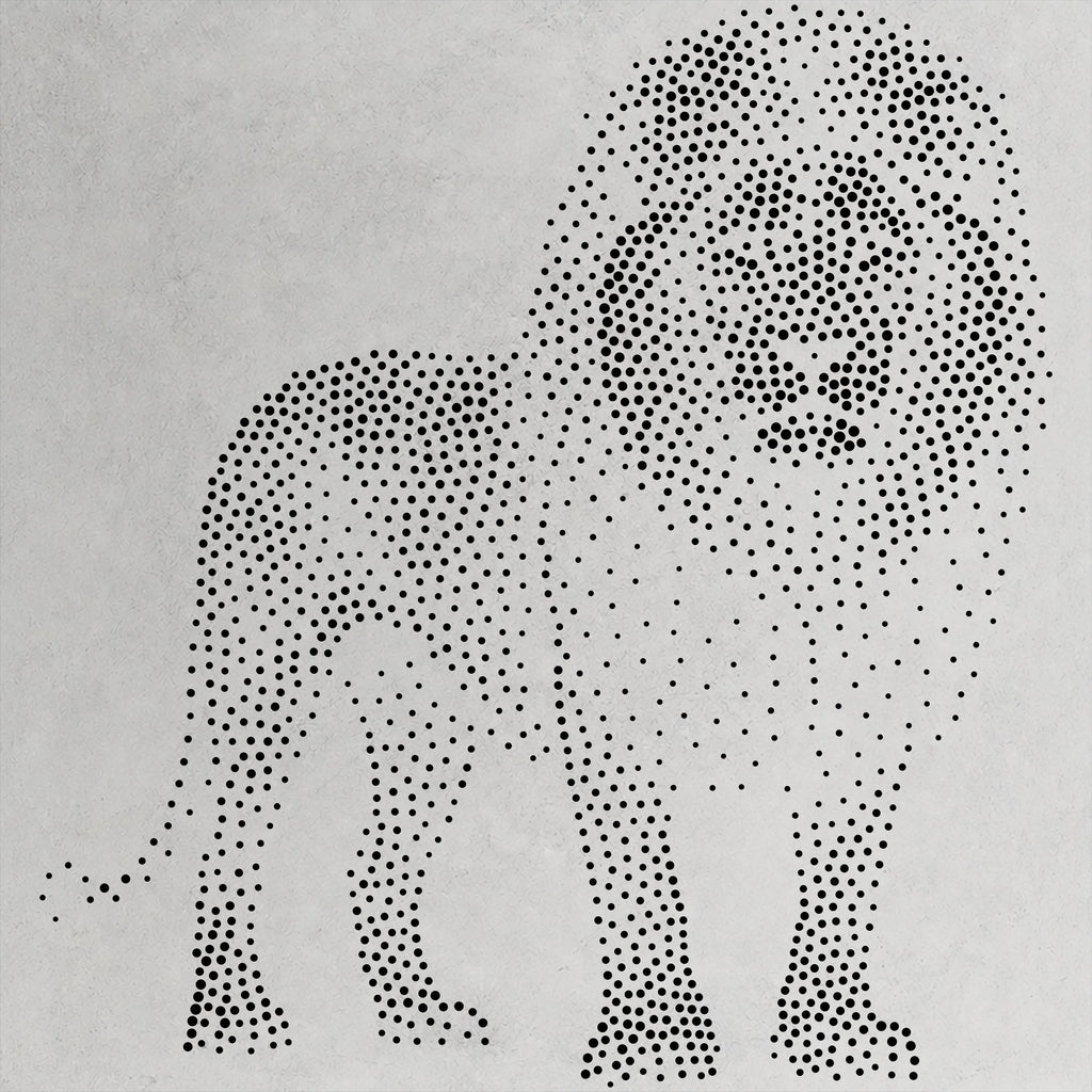 Realistic Lion Stencil | Highly Detailed DIY Mylar Wall Art, Stipple Art Crafts (Large - 300mm / 12" approx)