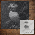 Puffin Stencil | Realistic Highly Detailed DIY Mylar Wall Art, Stipple Art Crafts (Large - 300mm / 12" approx)